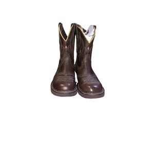 Justin Women's Gemma‎ Dark Brown Buffalo Round Toe Boot GY9526 7.5B